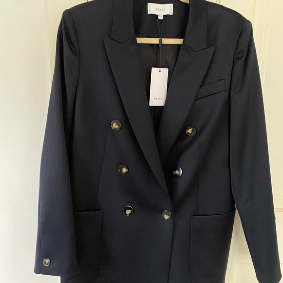 REISS Astrid Wool Blend DBL Breasted Blazer - Picture 4 of 5